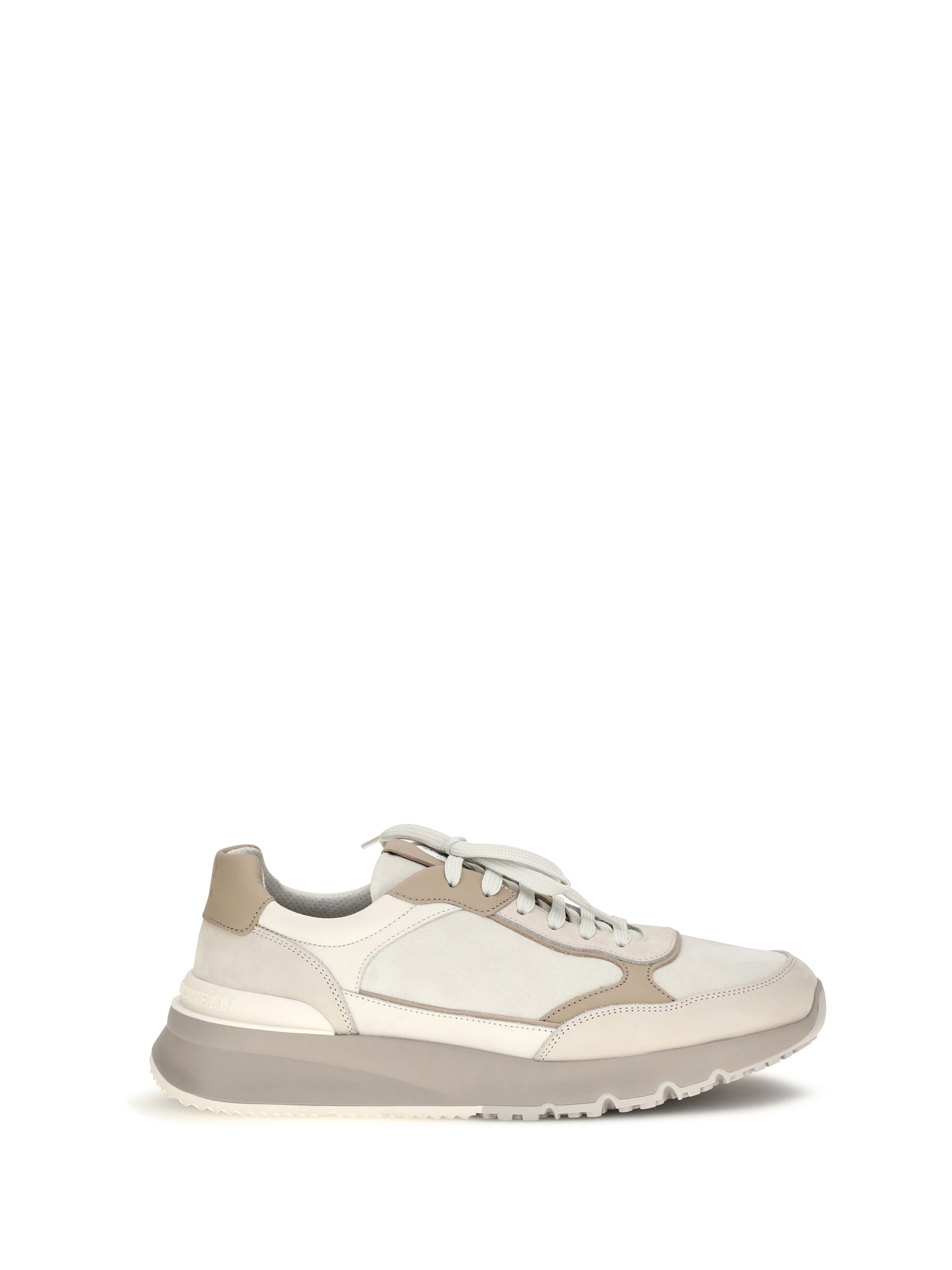 Brunello Cucinelli Leather Low-Top Sneaker — Beige
