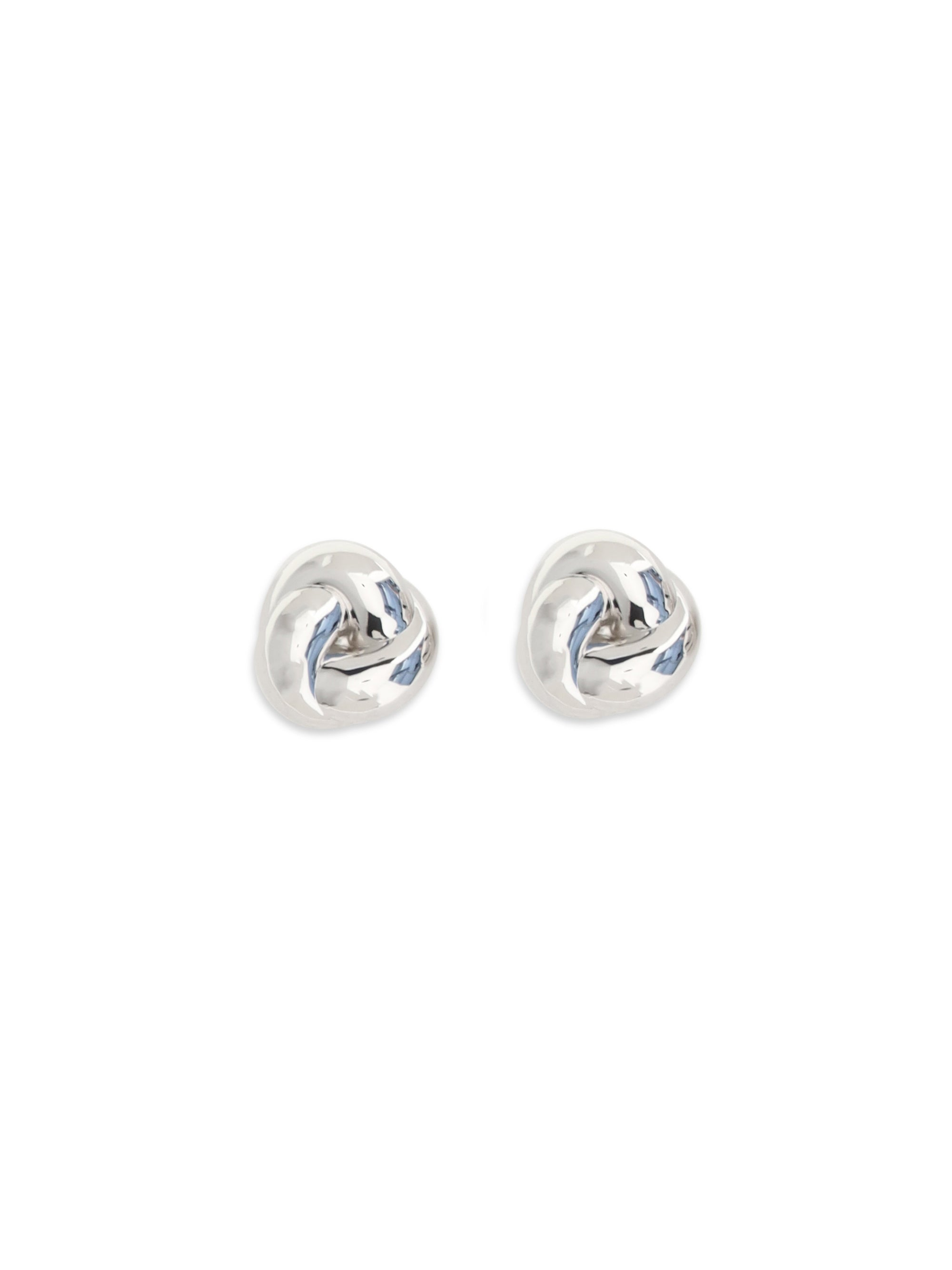 Self-Portrait Sculptural Knot Earrings — Silver