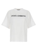 Camiseta de algodón con logo de Dolce & Gabbana — Blanco