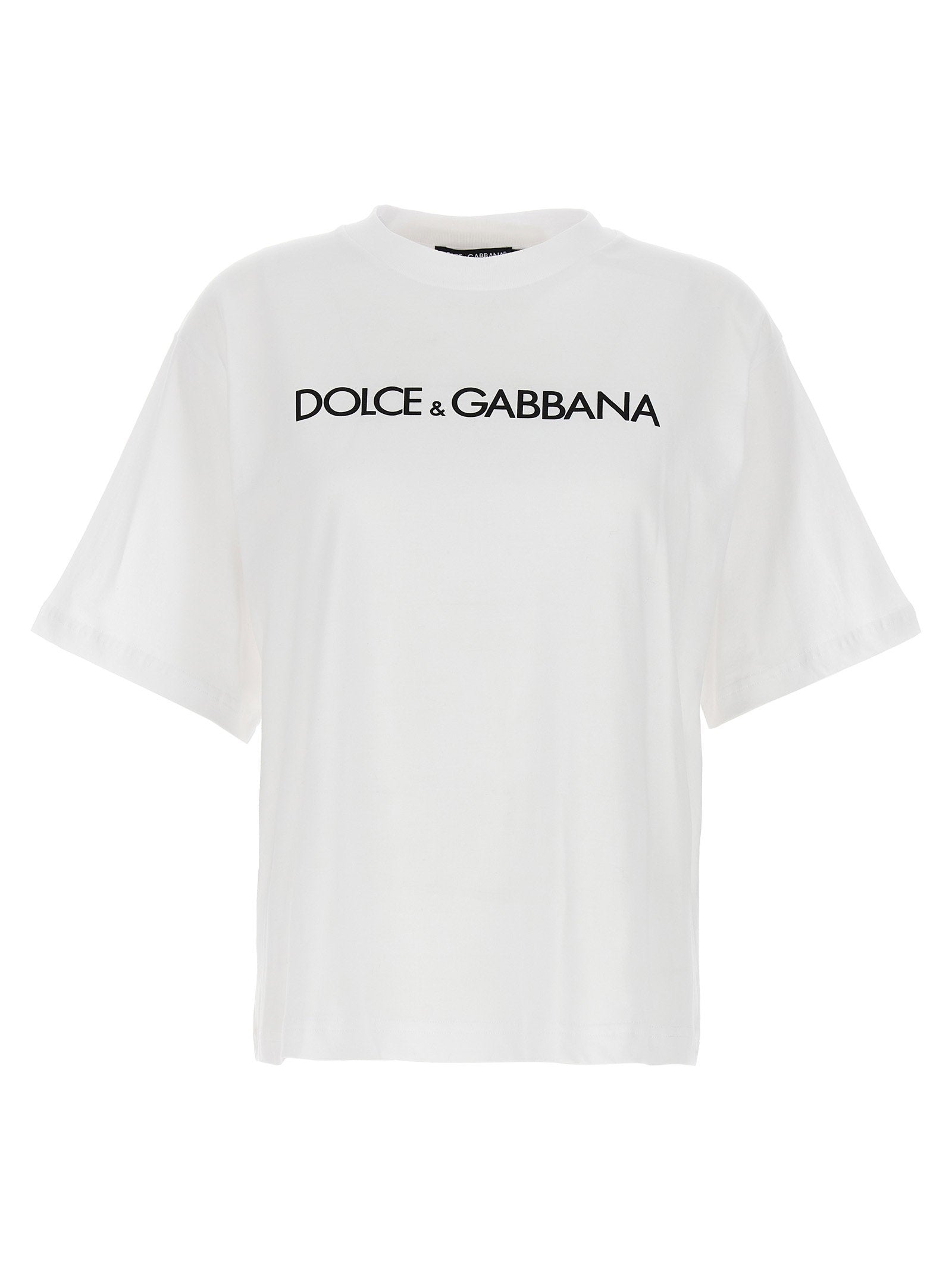 Dolce & Gabbana Logo-Print Cotton T-Shirt — White
