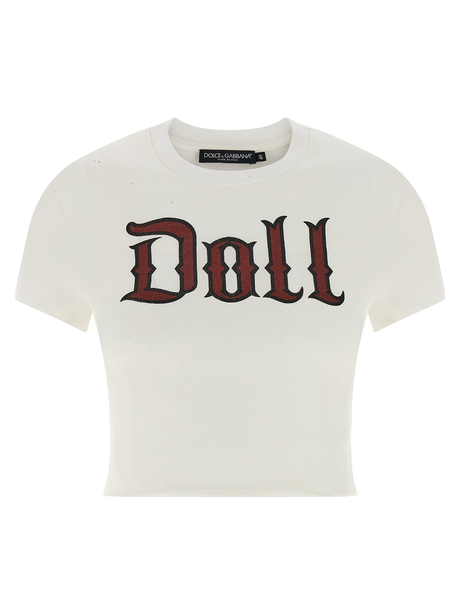 Dolce & Gabbana Used-Effect Graphic T-shirt — Cream