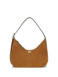 Ganni Vegan Suede Shoulder Bag — Brown