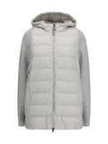 Brunello Cucinelli Monili Chain Hybrid Down Jacket — Gray