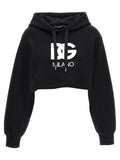 Dolce & Gabbana Logo-Embroidered Hoodie — Black