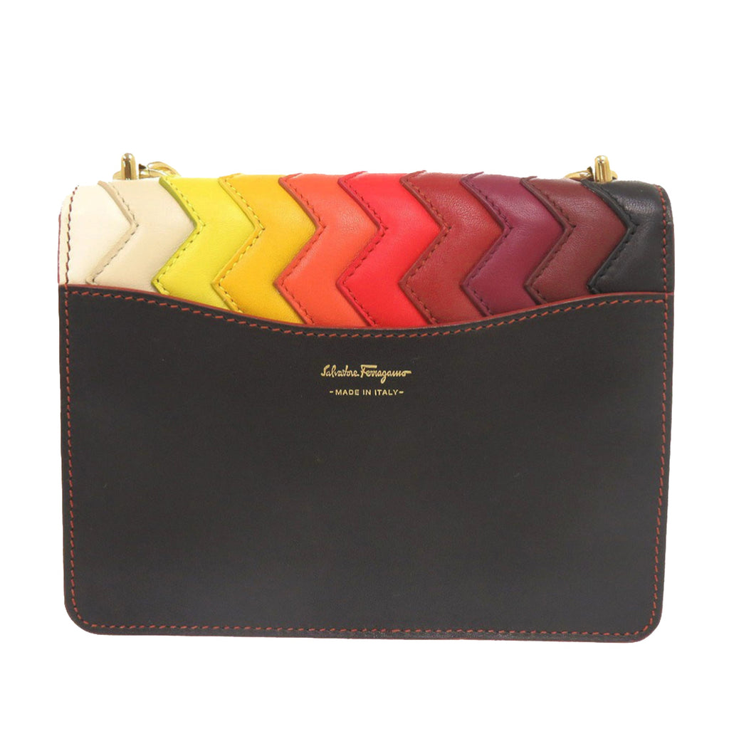 Sara Battaglia Mini Leather Zigzag Gancini Crossbody