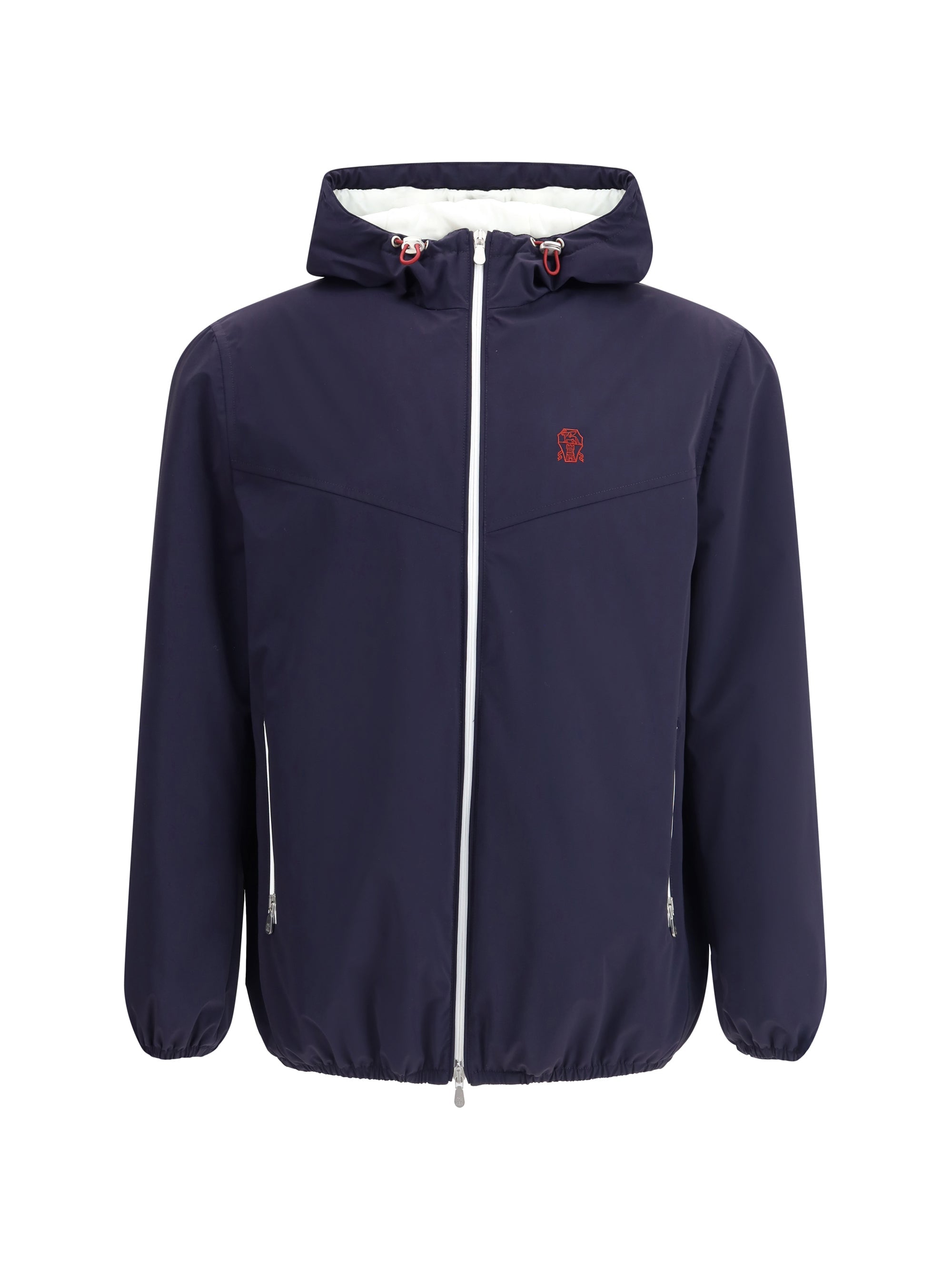 Brunello Cucinelli Waterproof Hooded Jacket — Navy