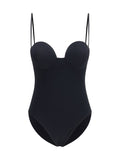 Magda Butrym Retro Bustier One-Piece Swimsuit — Black
