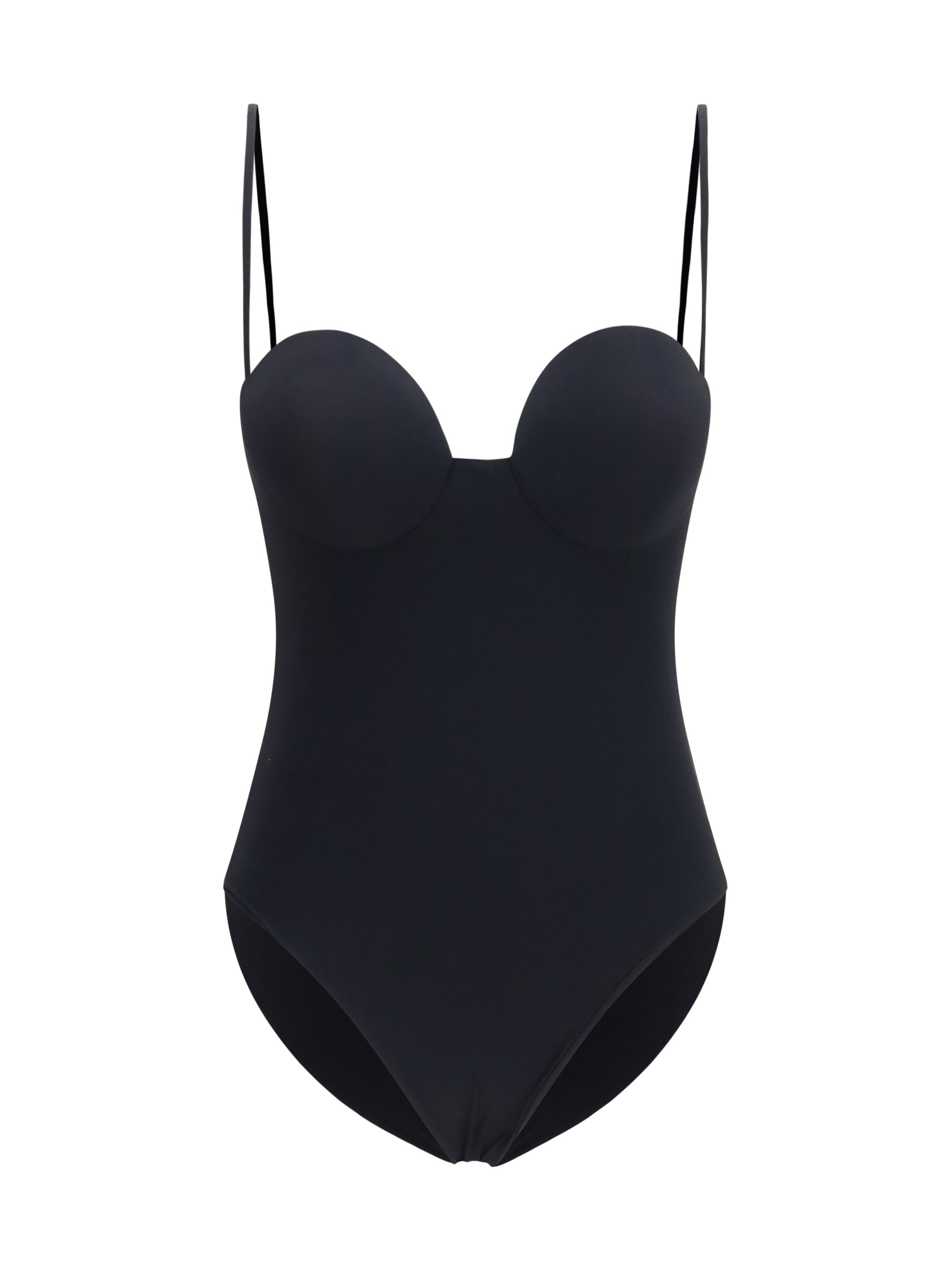 Magda Butrym Retro Bustier One-Piece Swimsuit — Black
