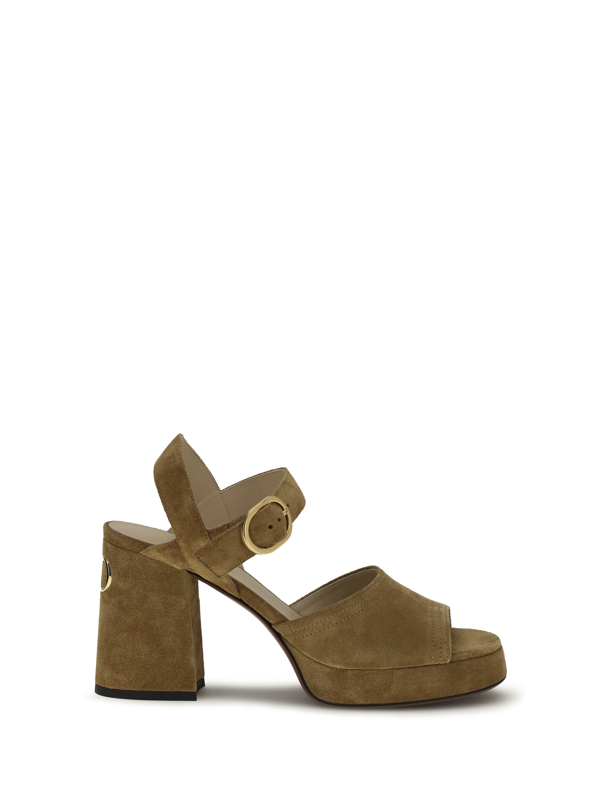Valentino Garavani Fawcette Platform Sandals — Beige