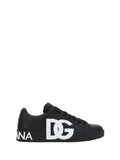 Dolce & Gabbana Logo-Embellished Leather Sneaker — Black