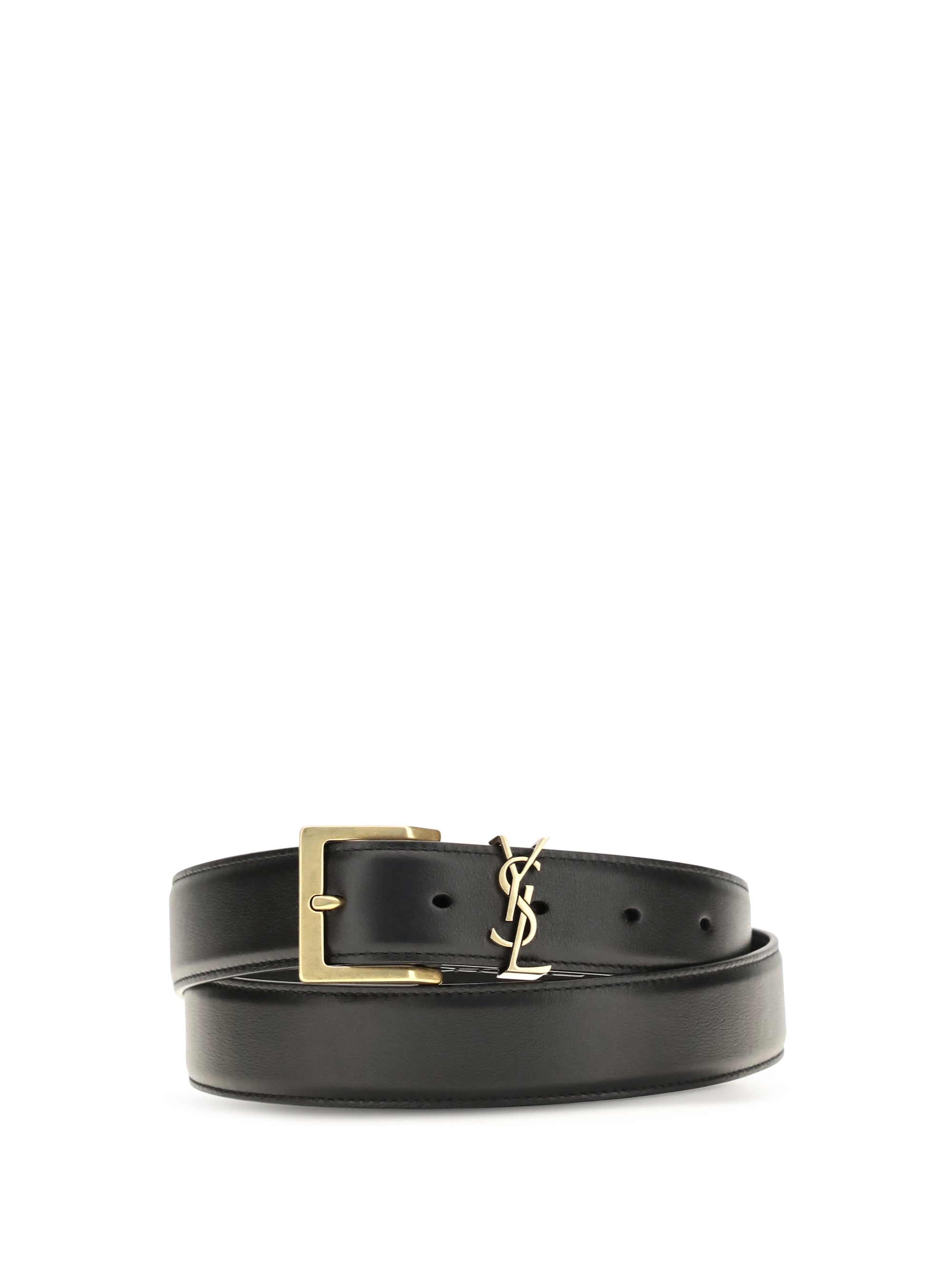 Saint Laurent Box Laque Belt — Black