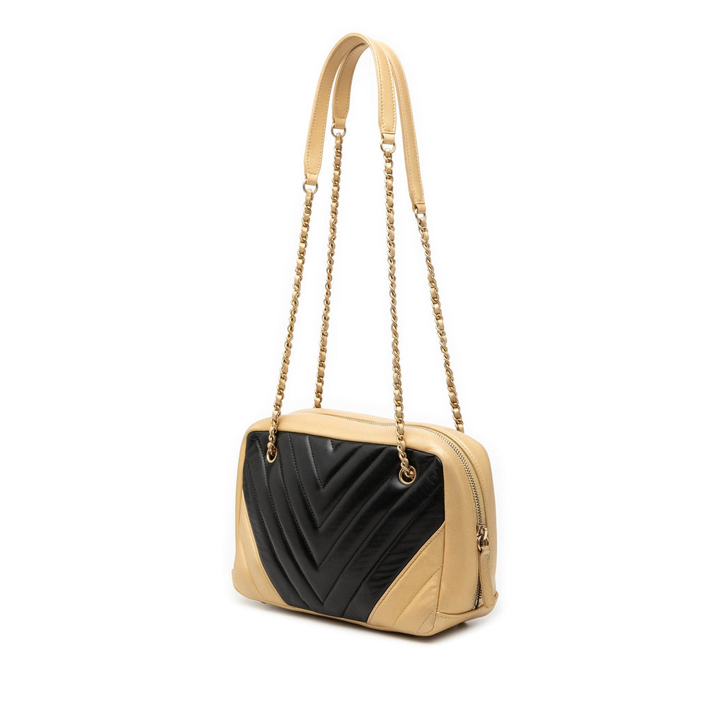 CC Chevron Lambskin Camera Shoulder Bag