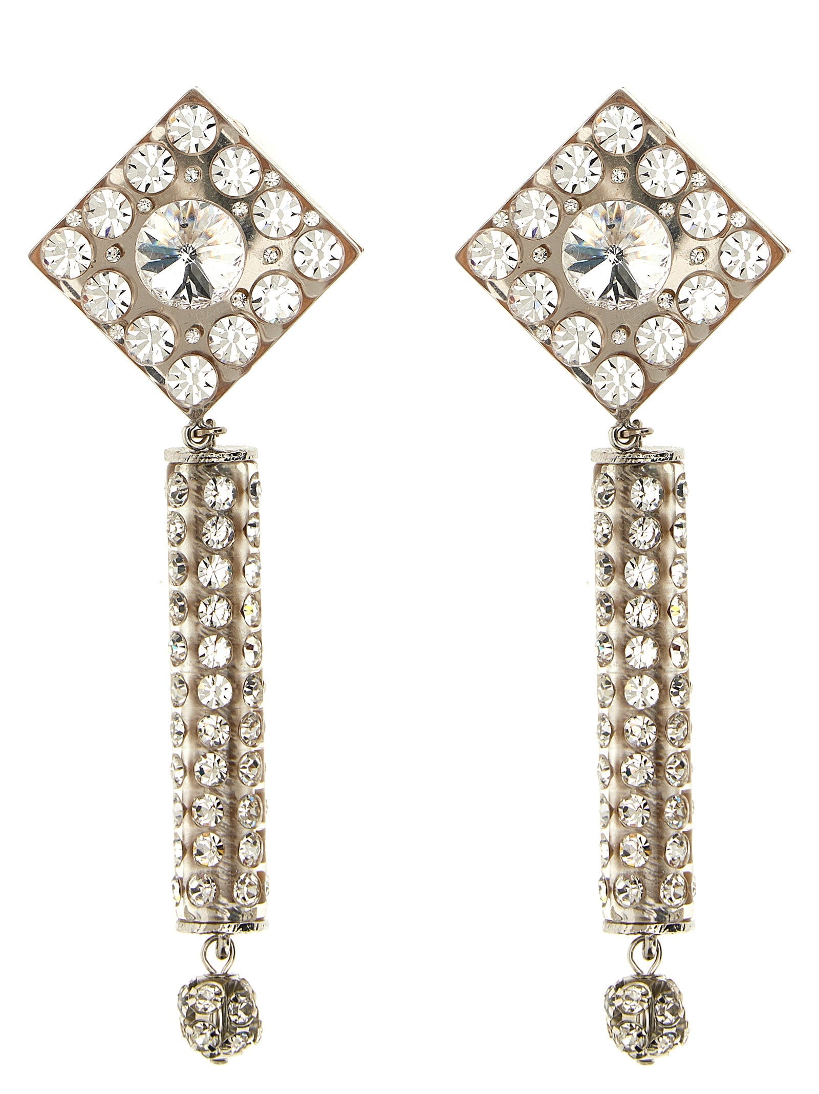 Pendientes con incrustaciones de cristal Alessandra Rich - Plateado