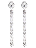 Alessandra Rich Crystal-Fringe Earrings — Clear
