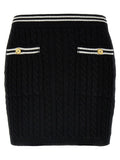 Alessandra Rich Braided Cotton Mini Skirt — Black