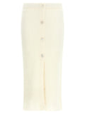 Alessandra Rich Carded Mohair Knit Skirt — Cream
