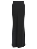 Alessandra Rich Silk Crepe Skirt — Black