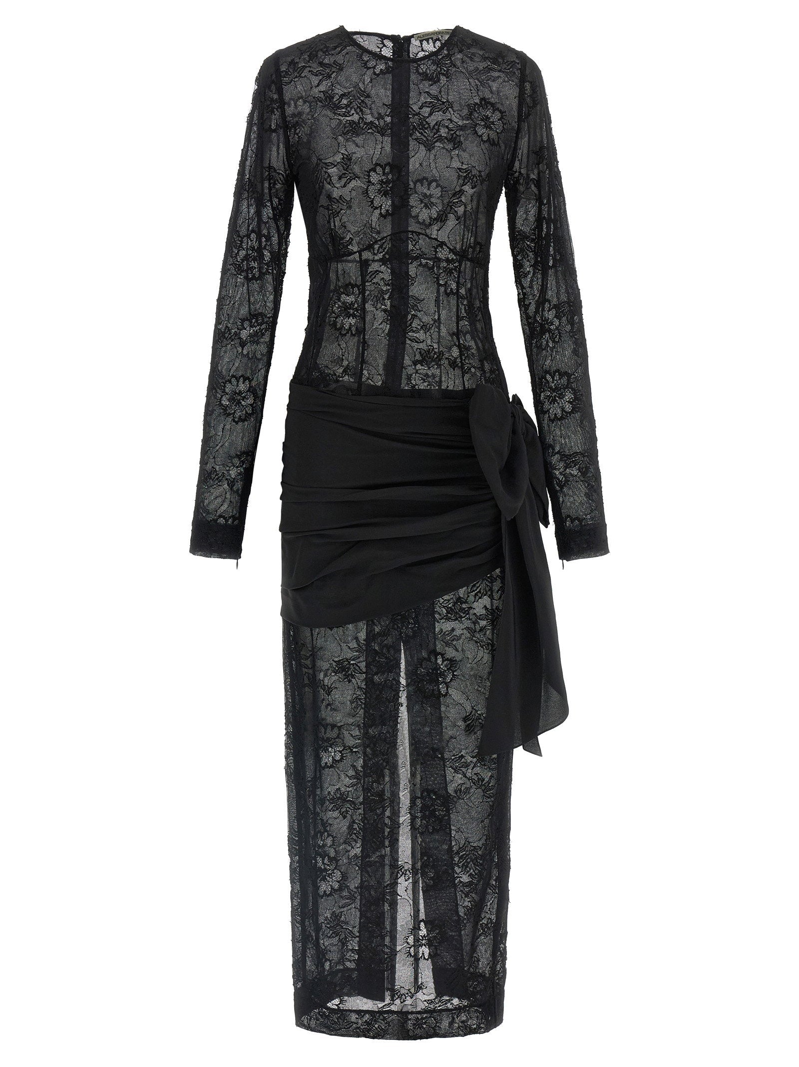 Alessandra Rich Lace Bustier Dress — Black