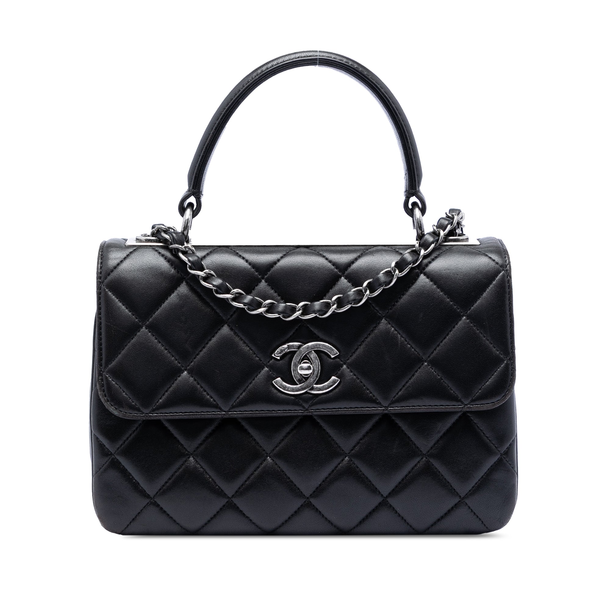 Small Quilted Lambskin Trendy CC Top Handle Flap