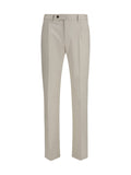 Germano Merino Wool Tailored Trousers — Beige