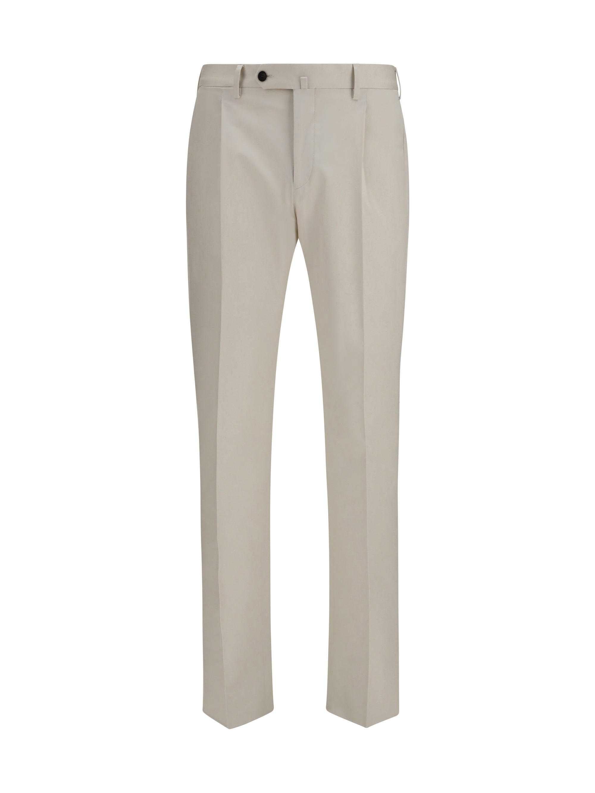 Germano Merino Wool Tailored Trousers — Beige