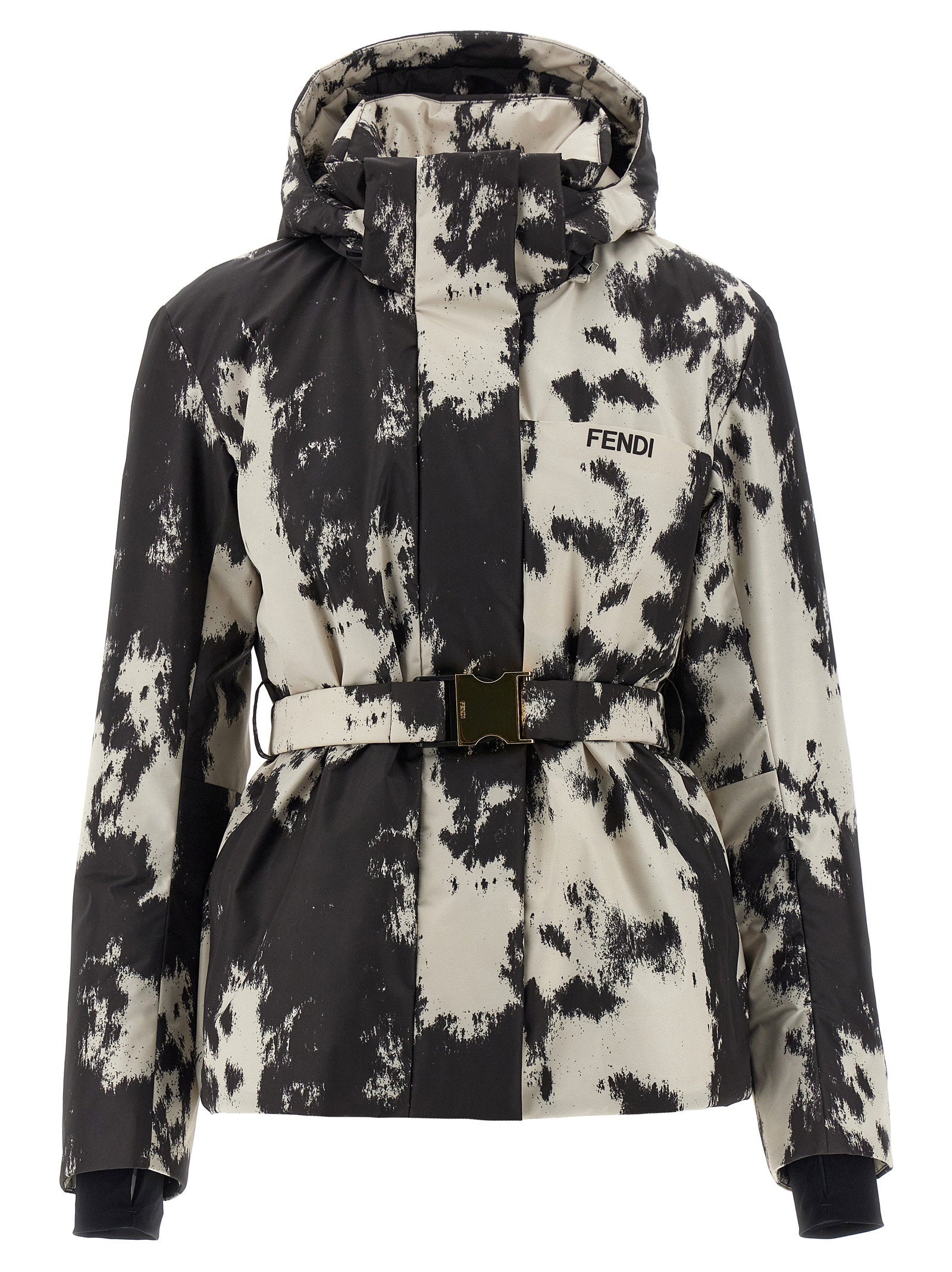 Fendi Frosted Fauna Technical Ski Jacket — Black