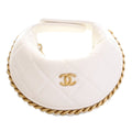Mini Shiny Crumpled Quilted Lambskin Chain Around Pouch