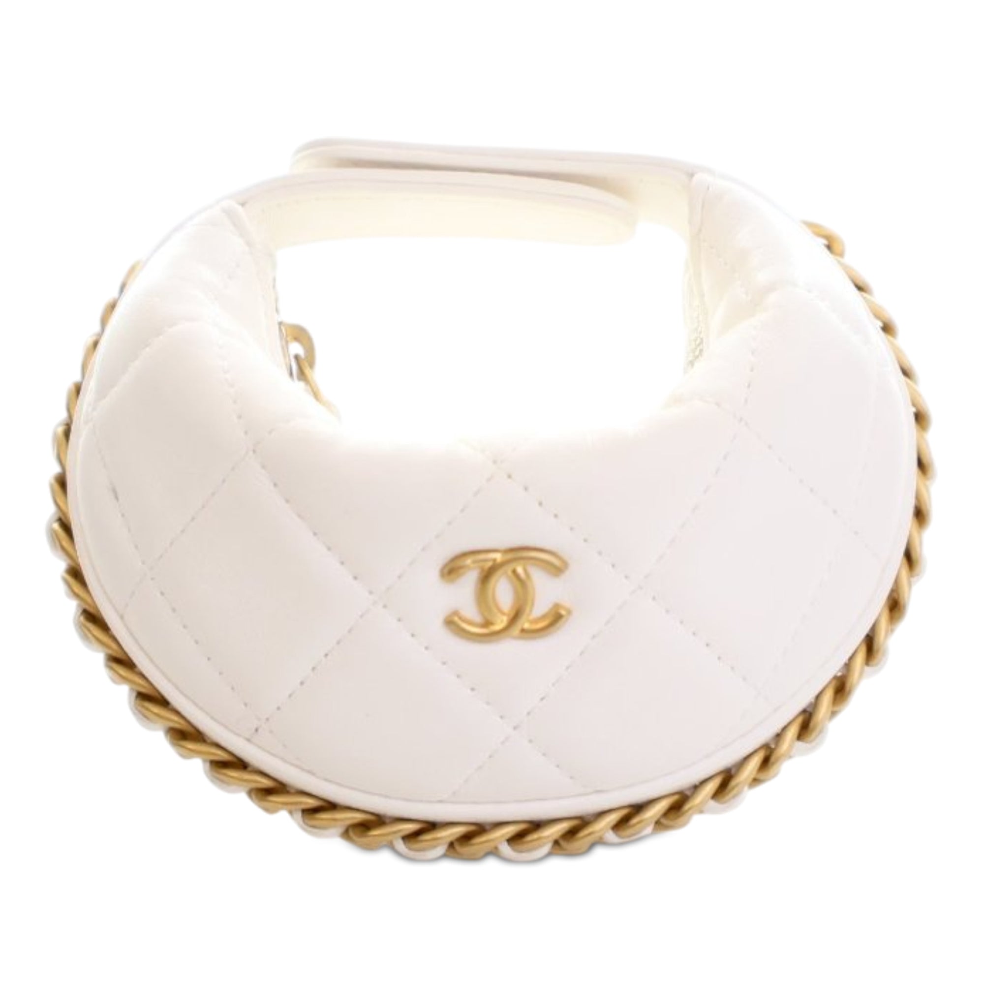 Mini Shiny Crumpled Quilted Lambskin Chain Around Pouch