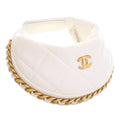 Mini Shiny Crumpled Quilted Lambskin Chain Around Pouch