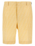Fendi FF Jacquard Linen Bermudas — Gold