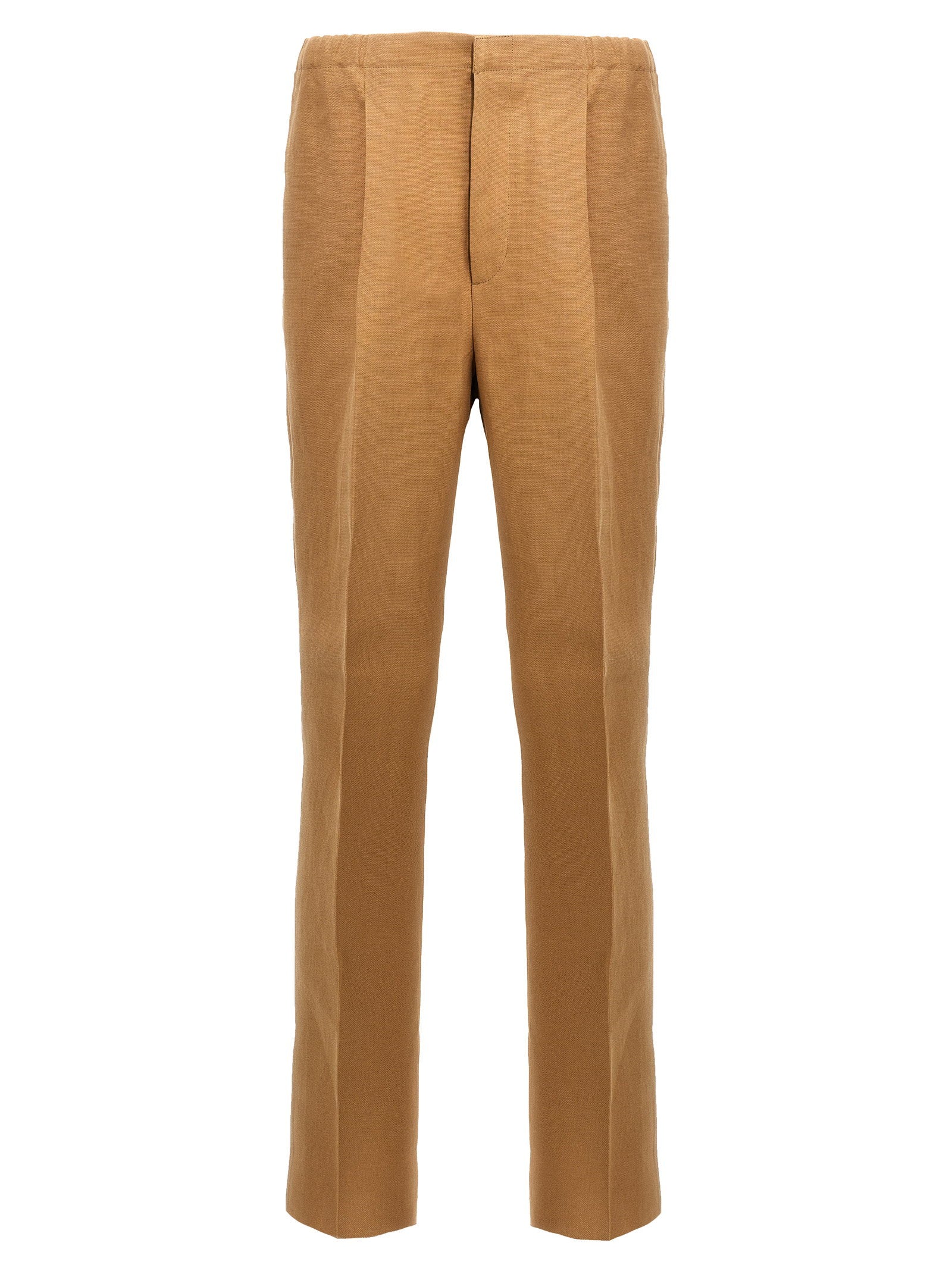 Fendi Paper Canvas Trousers — Camel