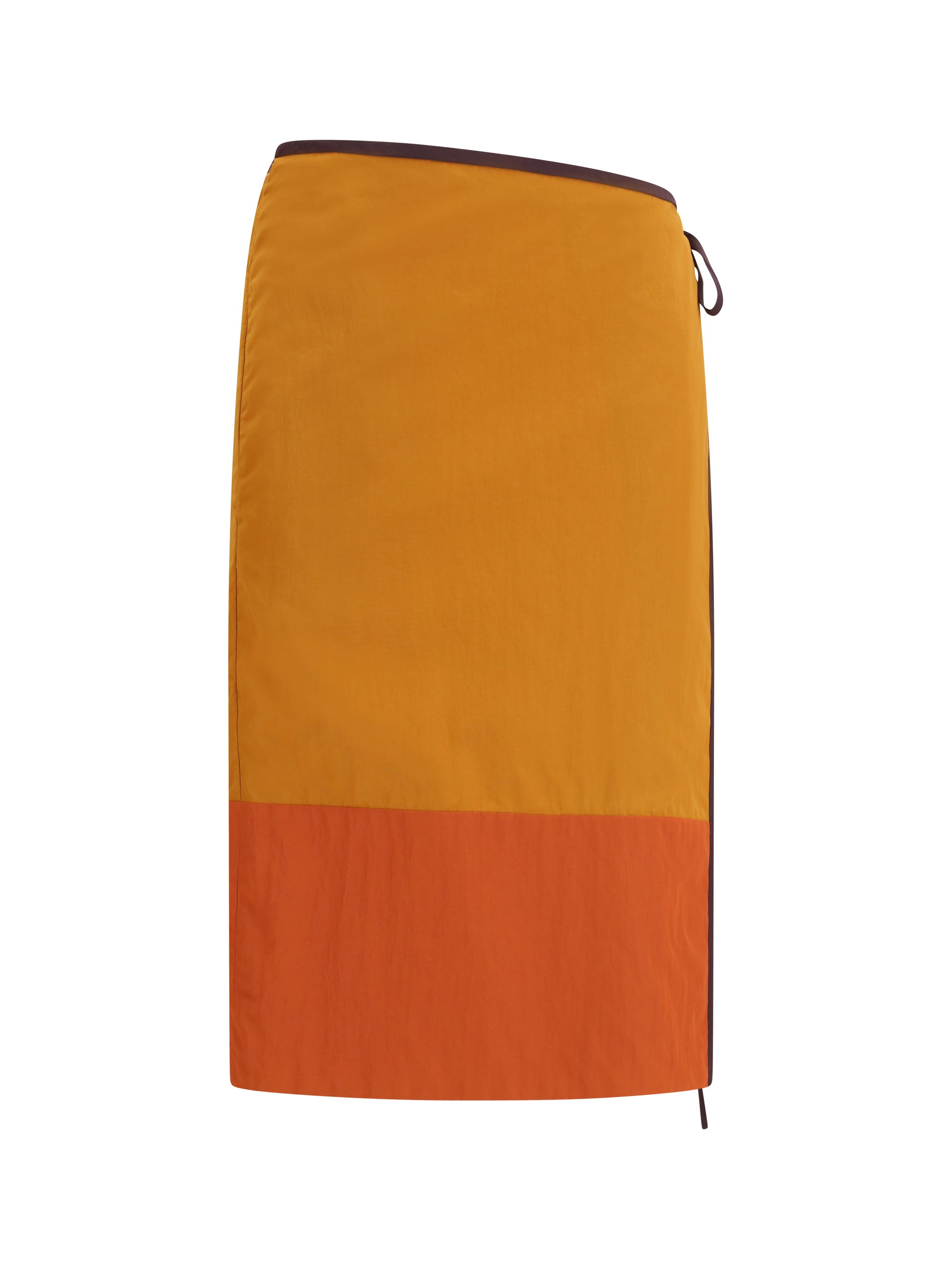 Saint Laurent Tie-Detail Colour-Block Skirt — Orange