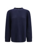 Prada Suede Elbow Patches Sweater — Navy