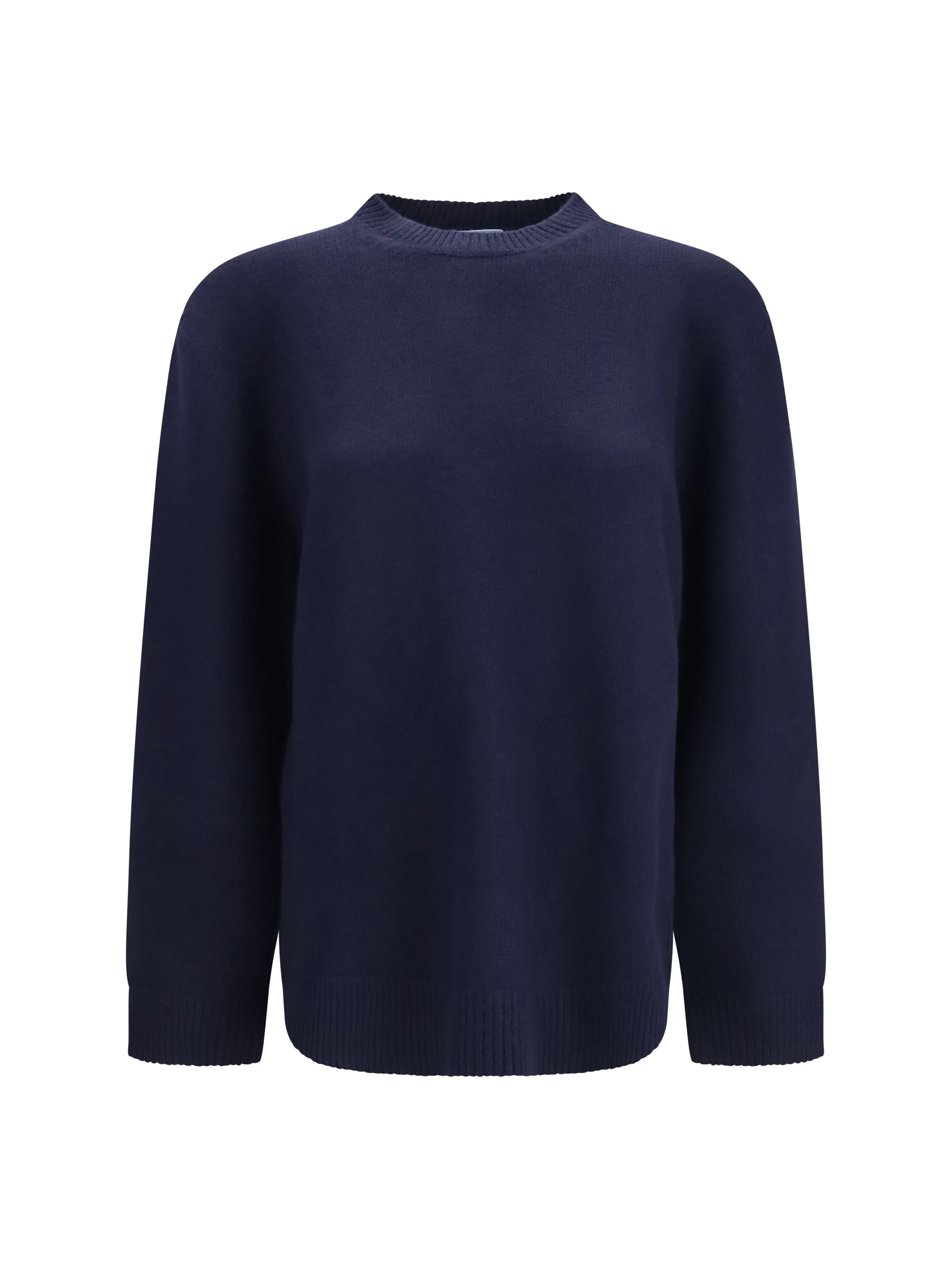 Prada Suede Elbow Patches Sweater — Navy