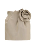 Magda Butrym Ruffled Linen Mini Skirt — Beige