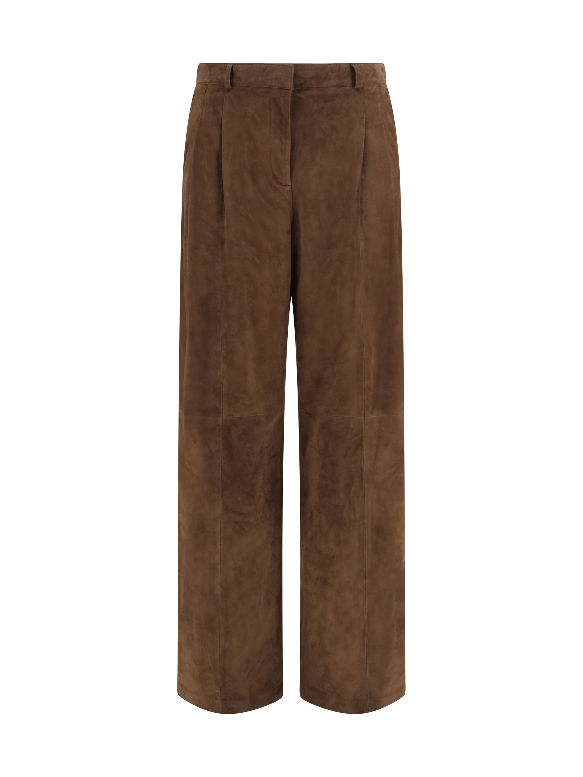 Arma Goat Suede Trousers — Brown