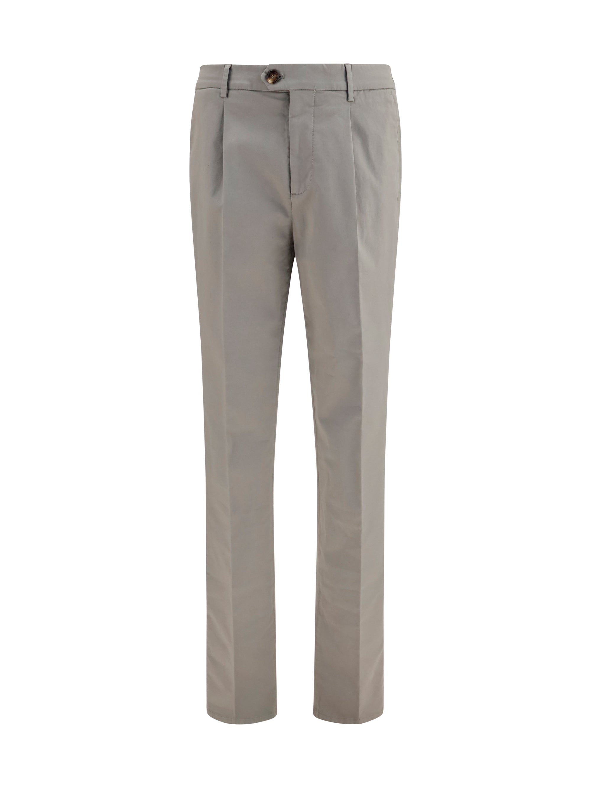 Brunello Cucinelli Cotton Blend Chino Pants — Gray