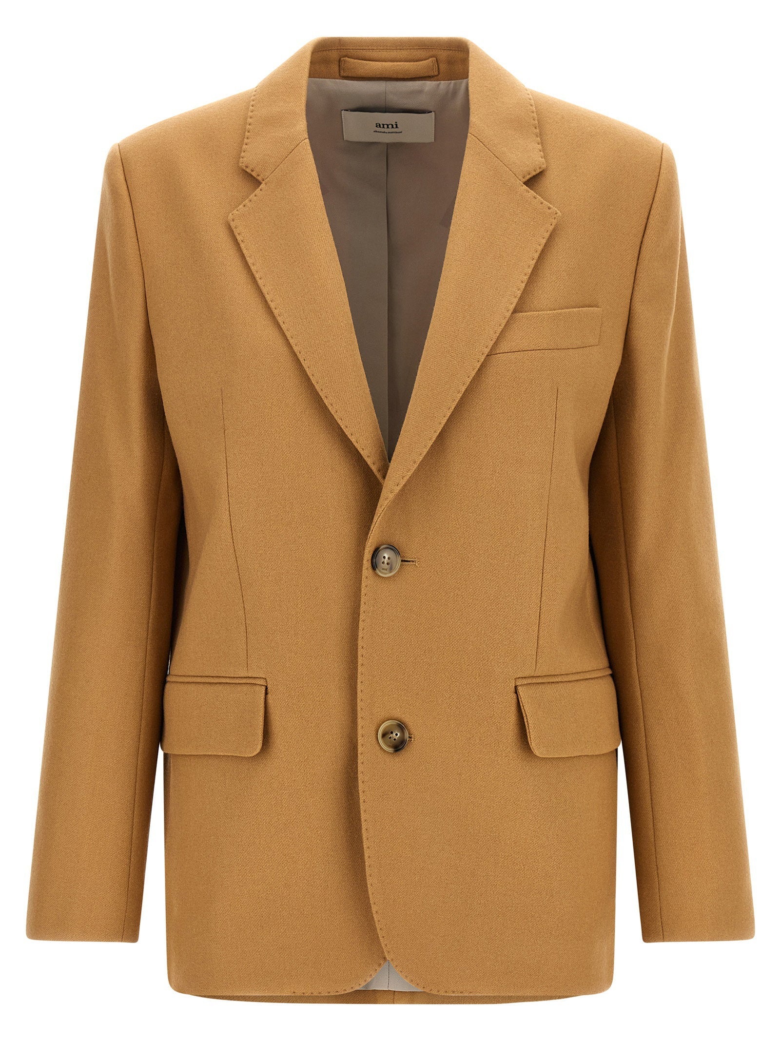 Ami Paris Wool Blazer — Camel