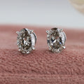 Olive Oval Cut Solitaire Stud Earrings