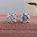 Olive Round Cut Lab Diamond Stud Earrings