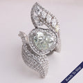 Green Heart Cut Lab Grown Diamond Vintage Engagement Ring