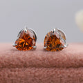 Red Heart Diamond  Solitaire Stud  Earrings