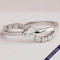 Heart Cut Solitaire Accent Engagement Ring