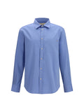 Valentino Lightweight Cotton Oxford with VGold Detail Shirt — Blue