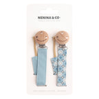 Kit Nenina & Co Gris + Azul| 2 Chupetes + 2 Chupeteros + Guardachupete