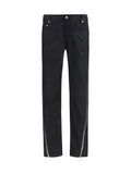Rick Owens Side Zip Merino Wool Jeans — Black