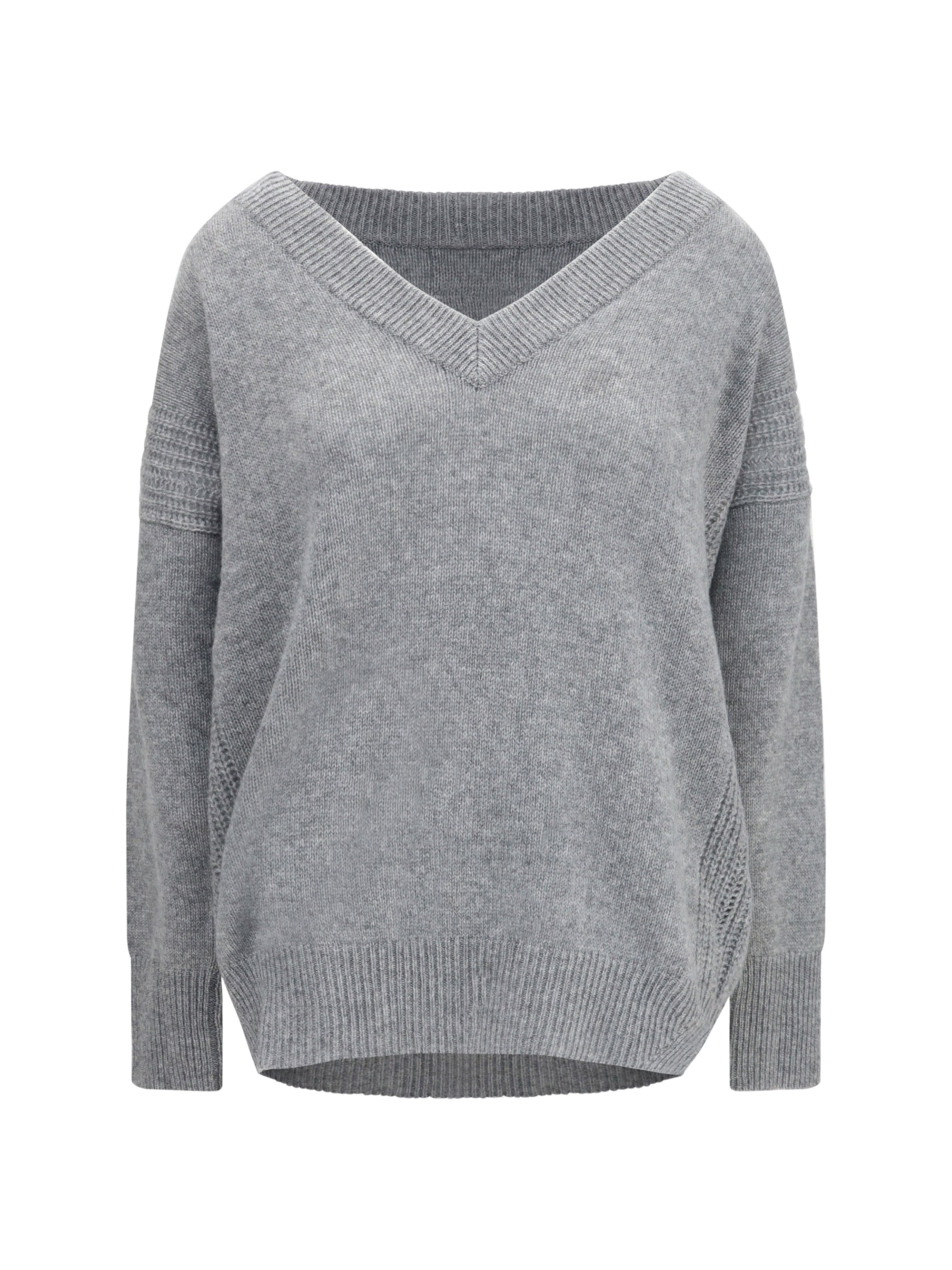 Ermanno Scervino Layered Knit with Slip Dress — Gray