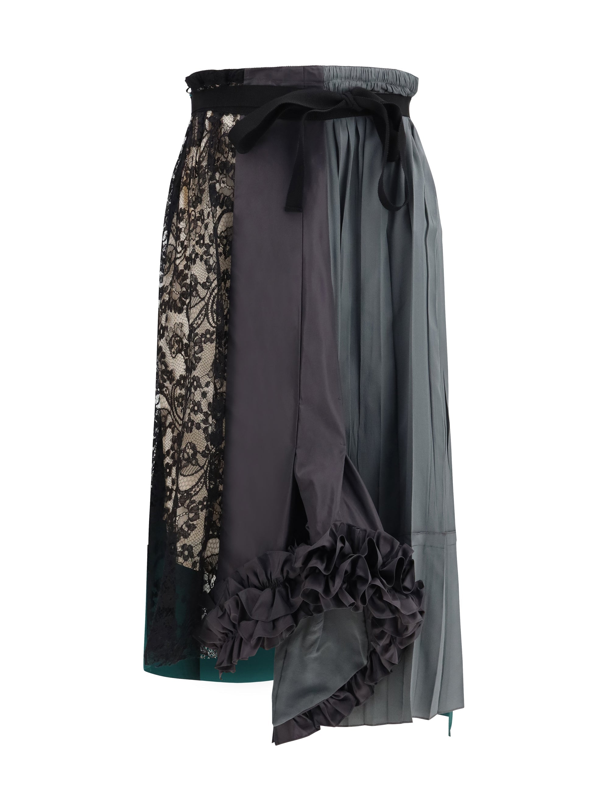 Prada Patchwork Midi Skirt — Gray