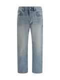 Saint Laurent Stonewashed Denim Jeans — Blue