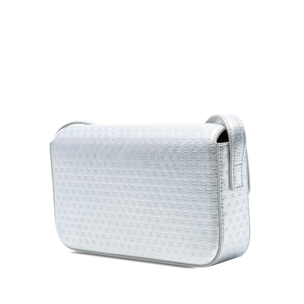 Triomphe All Over Laminated Calfskin Claude Shoulder Bag